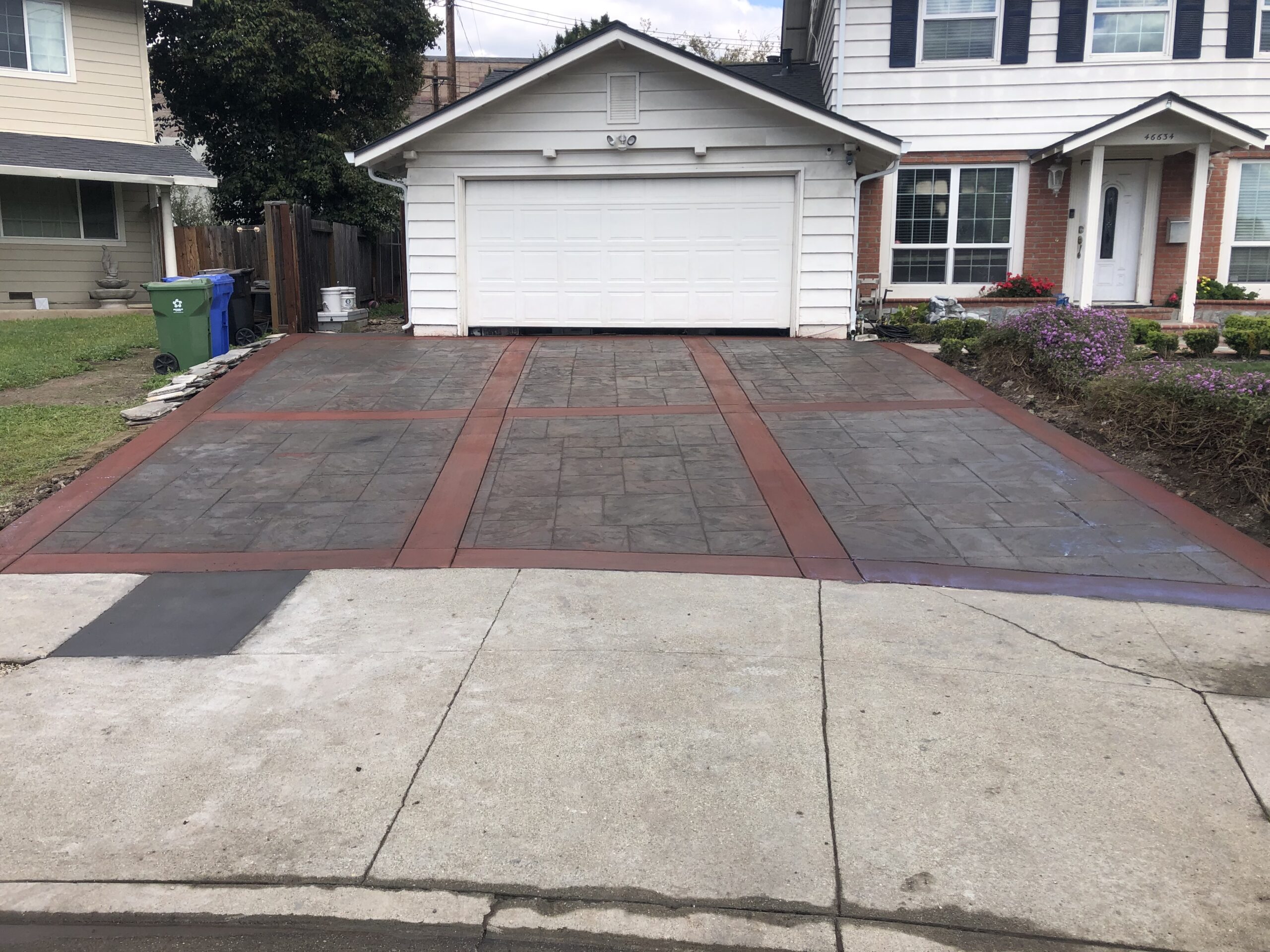 Stamped concrete driveway project